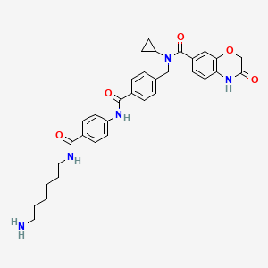 N-[[4-[[4-(6-aminohexylcarbamoyl)phenyl]carbamoyl]phenyl]methyl]-N-cyclopropyl-3-oxo-4H-1,4-benzoxazine-7-carboxamide