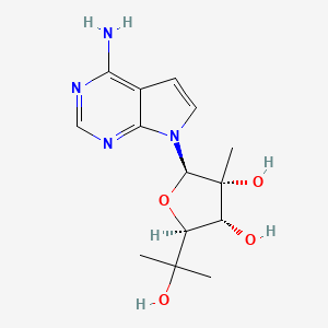 molecular formula C14H20N4O4 B11927543 (2R,3R,4R,5S)-2-(4-Amino-7H-pyrrolo[2,3-d]pyrimidin-7-yl)-5-(2-hydroxypropan-2-yl)-3-methyltetrahydrofuran-3,4-diol 