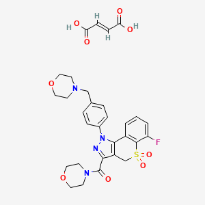 molecular formula C30H31FN4O9S B11927587 Roginolisib hemifumarate 