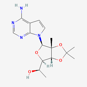 (1R)-1-[(3aR,4R,6R,6aR)-6-{4-amino-7H-pyrrolo[2,3-d]pyrimidin-7-yl}-2,2,6a-trimethyl-tetrahydro-2H-furo[3,4-d][1,3]dioxol-4-yl]ethan-1-ol