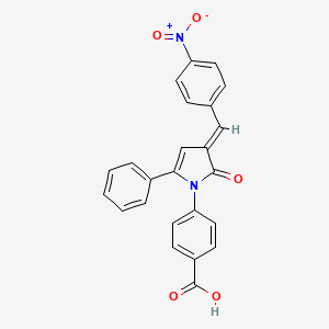 molecular formula C24H16N2O5 B11927660 4-(3-(4-Nitrobenzylidene)-2-oxo-5-phenyl-2,3-dihydro-1H-pyrrol-1-yl)benzoic acid 