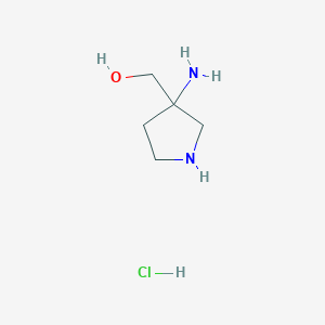 molecular formula C5H13ClN2O B11927702 3-Amino-3-(hydroxymethyl)pyrrolidine Hydrochloride 