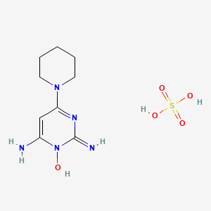 3-hydroxy-2-imino-6-piperidin-1-ylpyrimidin-4-amine;sulfuric acid