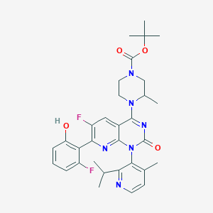 1-Piperazinecarboxylic acid, 4-[(1R)-6-fluoro-7-(2-fluoro-6-hydroxyphenyl)-1,2-dihydro-1-[4-methyl-2-(1-methylethyl)-3-pyridinyl]-2-oxopyrido[2,3-d]pyrimidin-4-yl]-3-methyl-, 1,1-dimethylethyl ester, (3S)-(ACI)