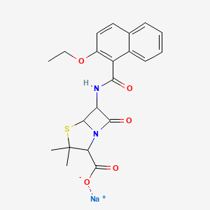 Sodium;6-[(2-ethoxynaphthalene-1-carbonyl)amino]-3,3-dimethyl-7-oxo-4-thia-1-azabicyclo[3.2.0]heptane-2-carboxylate