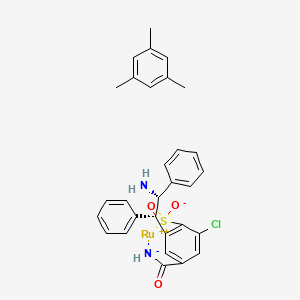 molecular formula C30H29ClN2O3RuS B11927902 Chloro{[(1S,2S)-(+)-2-amino-1,2-diphenylethyl](4-toluenesulfonyl)amido}(mesitylene)ruthenium(II) 