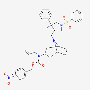 molecular formula C36H44N4O6S B1192798 (4-硝基苯基)甲基 N-烯丙基-N-[8-[4-[苯磺酰(甲基)氨基]-3-甲基-3-苯基-丁基]-8-氮杂双环[3.2.1]辛烷-3-基]氨基甲酸酯 