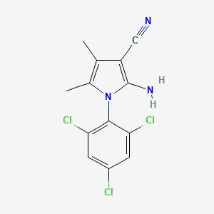 molecular formula C13H10Cl3N3 B11928029 2-Amino-4,5-dimethyl-1-(2,4,6-trichlorophenyl)-1H-pyrrole-3-carbonitrile 