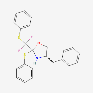 molecular formula C23H21F2NOS2 B11928331 (4S)-4-Benzyl-2-(difluoro(phenylthio)methyl)-2-(phenylthio)oxazolidine 