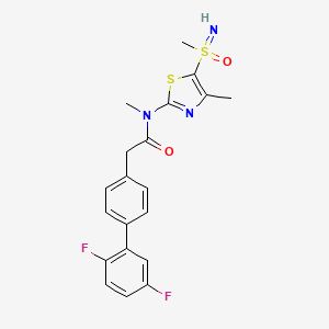 molecular formula C20H19F2N3O2S2 B11928371 2-[4-(2,5-difluorophenyl)phenyl]-N-methyl-N-[4-methyl-5-(methylsulfonimidoyl)-1,3-thiazol-2-yl]acetamide 