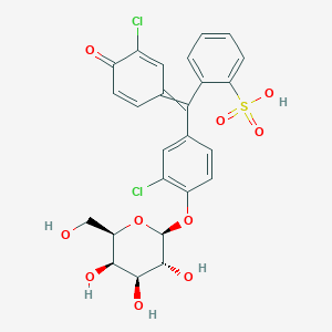 2-{[(1Z)-3-Chloro-4-oxocyclohexa-2,5-dien-1-ylidene](3-chloro-4-{[(2S,3R,4S,5R,6R)-3,4,5-trihydroxy-6-(hydroxymethyl)oxan-2-YL]oxy}phenyl)methyl}benzenesulfonic acid