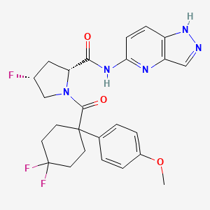 (2R,4R)-1-[4,4-difluoro-1-(4-methoxyphenyl)cyclohexanecarbonyl]-4-fluoro-N-(1H-pyrazolo[4,3-b]pyridin-5-yl)pyrrolidine-2-carboxamide