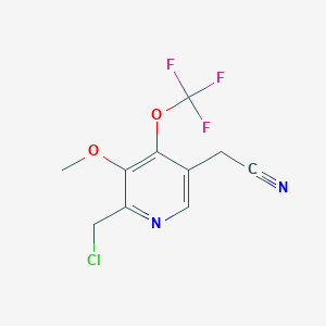 molecular formula C10H8ClF3N2O2 B11928611 2-(Chloromethyl)-3-methoxy-4-(trifluoromethoxy)pyridine-5-acetonitrile 