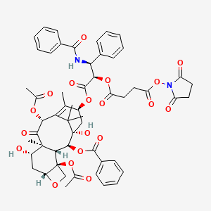 molecular formula C55H58N2O19 B11928639 Butanedioic acid, 1-[(1R)-2-[[(2aR,4S,4aS,6R,9S,11S,12S,12aR,12bS)-6,12b-bis(acetyloxy)-12-(benzoyloxy)-2a,3,4,4a,5,6,9,10,11,12,12a,12b-dodecahydro-4,11-dihydroxy-4a,8,13,13-tetramethyl-5-oxo-7,11-methano-1H-cyclodeca[3,4]benz[1,2-b]oxet-9-yl]oxy]-1-[(S)-(benzoylamino)phenylmethyl]-2-oxoethyl] 4-(2,5-dioxo-1-pyrrolidinyl) ester CAS No. 245110-80-9