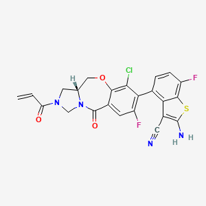 4-[(3aR)-6-chloro-8-fluoro-10-oxo-2-prop-2-enoyl-1,3,3a,4-tetrahydroimidazo[5,1-c][1,4]benzoxazepin-7-yl]-2-amino-7-fluoro-1-benzothiophene-3-carbonitrile