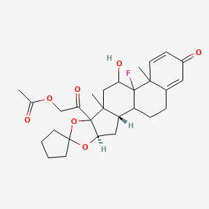 [2-[(2S,4R)-12-fluoro-11-hydroxy-9,13-dimethyl-16-oxospiro[5,7-dioxapentacyclo[10.8.0.02,9.04,8.013,18]icosa-14,17-diene-6,1'-cyclopentane]-8-yl]-2-oxoethyl] acetate