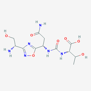 molecular formula C12H20N6O7 B11928798 (2S)-2-[[(1S)-3-amino-1-[3-[(1S)-1-amino-2-hydroxyethyl]-1,2,4-oxadiazol-5-yl]-3-oxopropyl]carbamoylamino]-3-hydroxybutanoic acid 