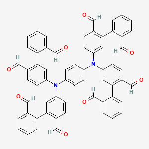 5,5'',5'''',5''''''-(1,4-Phenylenebis(azanetriyl))tetrakis(([1,1'-biphenyl]-2,2'-dicarbaldehyde))