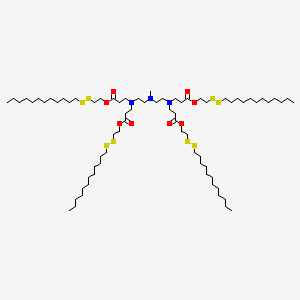 molecular formula C73H143N3O8S8 B11928847 2-(Dodecyldisulfanyl)ethyl 3-[2-[2-[bis[3-[2-(dodecyldisulfanyl)ethoxy]-3-oxopropyl]amino]ethyl-methylamino]ethyl-[3-[2-(dodecyldisulfanyl)ethoxy]-3-oxopropyl]amino]propanoate 