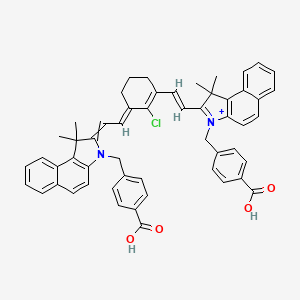 4-[[2-[(2E)-2-[3-[(E)-2-[3-[(4-carboxyphenyl)methyl]-1,1-dimethylbenzo[e]indol-3-ium-2-yl]ethenyl]-2-chlorocyclohex-2-en-1-ylidene]ethylidene]-1,1-dimethylbenzo[e]indol-3-yl]methyl]benzoic acid