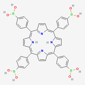 molecular formula C44H34B4N4O8 B11928917 (Porphyrin-5,10,15,20-tetrayltetrakis(benzene-4,1-diyl))tetraboronic acid 