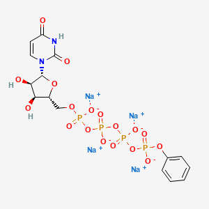 tetrasodium;[[(2R,3S,4R,5R)-5-(2,4-dioxopyrimidin-1-yl)-3,4-dihydroxyoxolan-2-yl]methoxy-oxidophosphoryl] [oxido-[oxido(phenoxy)phosphoryl]oxyphosphoryl] phosphate