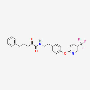 2-oxo-5-phenyl-N-[2-[4-[5-(trifluoromethyl)pyridin-2-yl]oxyphenyl]ethyl]pentanamide