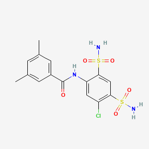 molecular formula C15H16ClN3O5S2 B11929029 N-(5-chloro-2,4-disulfamoylphenyl)-3,5-dimethylbenzamide 