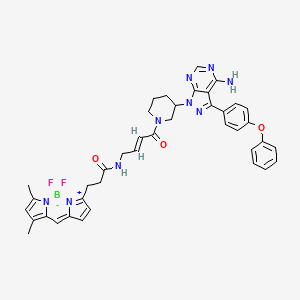 (S,E)-N-(4-(3-(4-amino-3-(4-phenoxyphenyl)-1H-pyrazolo[3,4-d]pyrimidin-1-yl)piperidin-1-yl)-4-oxobut-2-en-1-yl)-3-(5,5-difluoro-7,9-dimethyl-5H-5l4,6l4-dipyrrolo[1,2-c:2',1'-f][1,3,2]diazaborinin-3-yl)propanamide