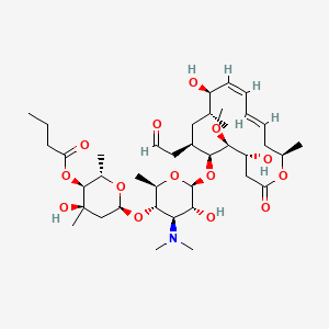 [(2S,3S,4R,6S)-6-[(2R,3S,4R,5R,6S)-6-[[(4R,5S,6S,7R,9R,10R,11Z,13E,16R)-4,10-dihydroxy-5-methoxy-9,16-dimethyl-2-oxo-7-(2-oxoethyl)-1-oxacyclohexadeca-11,13-dien-6-yl]oxy]-4-(dimethylamino)-5-hydroxy-2-methyloxan-3-yl]oxy-4-hydroxy-2,4-dimethyloxan-3-yl] butanoate