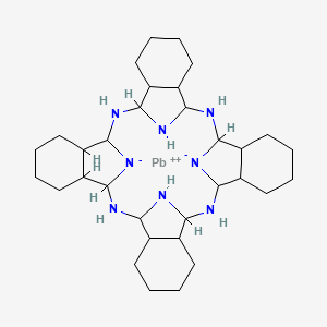 molecular formula C32H54N8Pb B11929070 2,11,20,29,38,40-Hexaza-37,39-diazanidanonacyclo[28.6.1.13,10.112,19.121,28.04,9.013,18.022,27.031,36]tetracontane;lead(2+) 