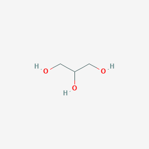 molecular formula C3H8O3<br>C3H8O3<br>CH2OH-CHOH-CH2OH B119291 Glycerol CAS No. 144086-02-2