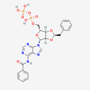 [(2R,3aR,4R,6R,6aR)-4-(6-benzamidopurin-9-yl)-2-benzyl-3a,4,6,6a-tetrahydrofuro[3,4-d][1,3]dioxol-6-yl]methyl phosphono hydrogen phosphate