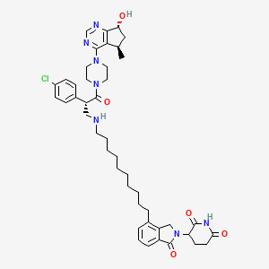 3-[7-[10-[[(2S)-2-(4-chlorophenyl)-3-[4-[(5R,7R)-7-hydroxy-5-methyl-6,7-dihydro-5H-cyclopenta[d]pyrimidin-4-yl]piperazin-1-yl]-3-oxopropyl]amino]decyl]-3-oxo-1H-isoindol-2-yl]piperidine-2,6-dione