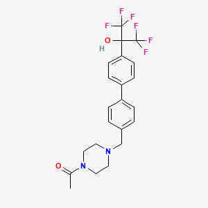 1-[4-[[4-[4-(1,1,1,3,3,3-hexafluoro-2-hydroxypropan-2-yl)phenyl]phenyl]methyl]piperazin-1-yl]ethanone