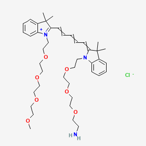 2-[2-[2-[2-[2-[5-[1-[2-[2-[2-(2-Methoxyethoxy)ethoxy]ethoxy]ethyl]-3,3-dimethylindol-1-ium-2-yl]penta-2,4-dienylidene]-3,3-dimethylindol-1-yl]ethoxy]ethoxy]ethoxy]ethanamine;chloride