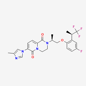 2-[(2S)-1-[4-fluoro-2-[(2R)-1,1,1-trifluoropropan-2-yl]phenoxy]propan-2-yl]-7-(4-methylimidazol-1-yl)-3,4-dihydropyrido[1,2-a]pyrazine-1,6-dione