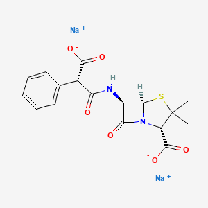 disodium;(2S,5R,6R)-6-[[(2S)-2-carboxylato-2-phenylacetyl]amino]-3,3-dimethyl-7-oxo-4-thia-1-azabicyclo[3.2.0]heptane-2-carboxylate