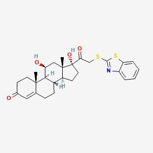 (8S,9S,10R,11S,13S,14S,17R)-17-[2-(1,3-benzothiazol-2-ylsulfanyl)acetyl]-11,17-dihydroxy-10,13-dimethyl-2,6,7,8,9,11,12,14,15,16-decahydro-1H-cyclopenta[a]phenanthren-3-one