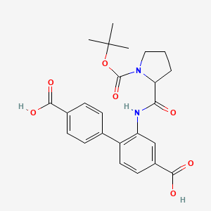 molecular formula C24H26N2O7 B11929392 2-(1-(Tert-butoxycarbonyl)pyrrolidine-2-carboxamido)-[1,1'-biphenyl]-4,4'-dicarboxylic acid 