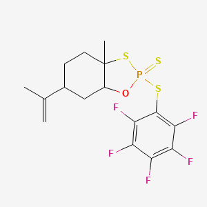 3a-methyl-2-(2,3,4,5,6-pentafluorophenyl)sulfanyl-6-prop-1-en-2-yl-2-sulfanylidene-5,6,7,7a-tetrahydro-4H-benzo[d][1,3,2]oxathiaphosphole