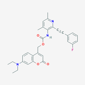 [7-(diethylamino)-2-oxochromen-4-yl]methyl N-[2-[2-(3-fluorophenyl)ethynyl]-4,6-dimethylpyridin-3-yl]carbamate