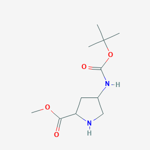 molecular formula C11H20N2O4 B11929533 Methyl 4-((tert-butoxycarbonyl)amino)pyrrolidine-2-carboxylate 