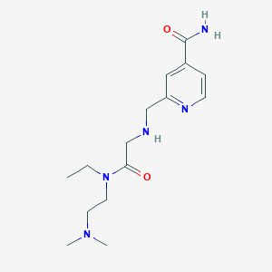 molecular formula C15H25N5O2 B1192959 2-[[[2-[2-(二甲基氨基)乙基-乙基-氨基]-2-氧化亚氮基-乙基]氨基]甲基]吡啶-4-甲酰胺 