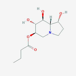 molecular formula C12H21NO5 B11929604 [(1R,6R,7R,8S,8aS)-1,7,8-trihydroxy-1,2,3,5,6,7,8,8a-octahydroindolizin-6-yl] butanoate 