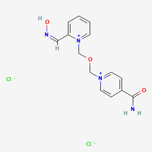 molecular formula C14H16Cl2N4O3 B11929705 (Z)-1-(((4-Carbamoylpyridin-1-ium-1-yl)methoxy)methyl)-2-((hydroxyimino)methyl)pyridin-1-ium chloride 