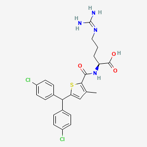 (2S)-2-[[5-[bis(4-chlorophenyl)methyl]-3-methylthiophene-2-carbonyl]amino]-5-(diaminomethylideneamino)pentanoic acid