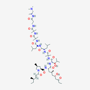 (2S,4S)-N-[(2S,4S,6S)-1-[[(2S,3R)-1-[[1-[[(2S)-1-[[(2S)-1-[[1-[[1-[[3-[[(2S)-1-(dimethylamino)propan-2-yl]amino]-3-oxopropyl]amino]-2-methyl-1-oxopropan-2-yl]amino]-2-methyl-1-oxopropan-2-yl]amino]-4-methyl-1-oxopentan-2-yl]amino]-4-methyl-1-oxopentan-2-yl]amino]-2-methyl-1-oxopropan-2-yl]amino]-3-hydroxy-4-methyl-1-oxopentan-2-yl]amino]-6-hydroxy-4-methyl-1,8-dioxodecan-2-yl]-4-methyl-1-[(E,4R)-4-methylhex-2-enoyl]pyrrolidine-2-carboxamide