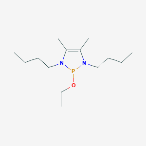 molecular formula C14H29N2OP B119298 1,3,2-Diazaphosphol-4-ene, 2-ethoxy-1,3-dibutyl-4,5-dimethyl- CAS No. 141968-97-0