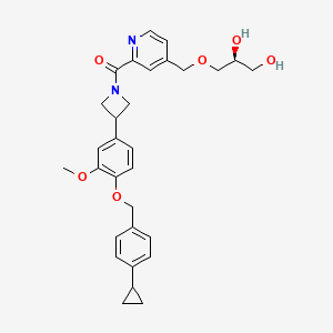 (3-{4-[(4-cyclopropylphenyl)methoxy]-3-methoxyphenyl}azetidin-1-yl)(4-{[(2S)-2,3-dihydroxypropoxy]methyl}pyridin-2-yl)methanone